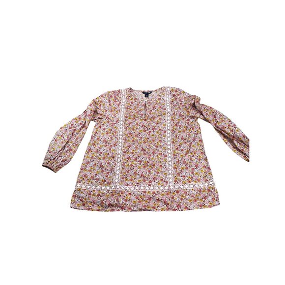 Lands End Womens Floral Print Cotton Blouse XL 18 - Picture 8 of 12